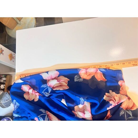 Lulus blue dress with pink roses size X-Large - Picture 7 of 9